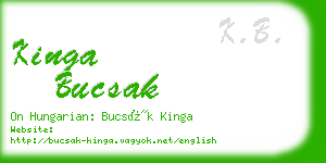 kinga bucsak business card